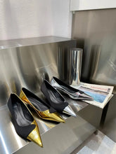 LBSFY  -  Mixed Color Women Pumps Office Shoes Thin Mid Heeled 2024 New Arrivals Silver/Gold Shallow Slip On Party Pumps Casual Size 35-39